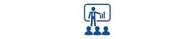 presentation with people icon